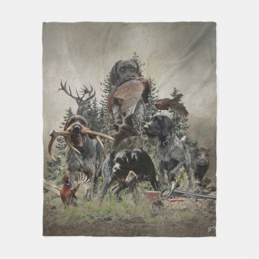 Duitse Wirehaire Pointer Fleece Blanket (Voorkant)
