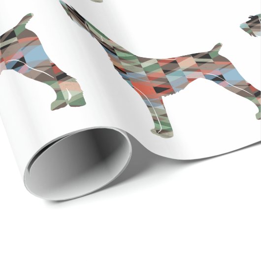 Duitse Wirehaire Pointer Geo Silhouette Pset Cadeaupapier (Rol Hoek)