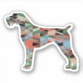 Duitse Wirehaire Pointer Geo Silhouette Pset Sticker (Voorkant)