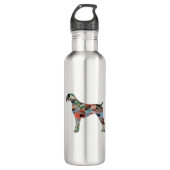 Duitse Wirehaire Pointer Geo Silhouette Pset Waterfles (Voorkant)