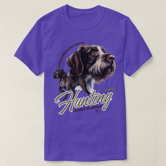 Duitse Wirehaire Pointer Hunting Dog GWP T-shirt (Design voorkant)