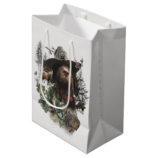 Duitse Wirehaire Pointer Medium Gift Bag Medium Cadeauzakje (Voorkant Gekanteld)
