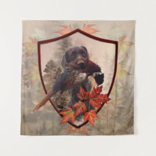 Duitse Wirehaire Pointer met fazant Wandkleed