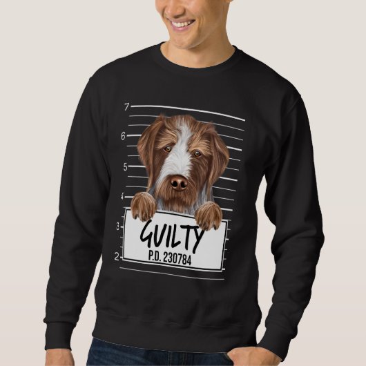 Duitse Wirehaire Pointer Mugshot Guilty Dog Trui (Voorkant)