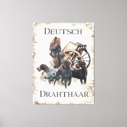 Duitse Wirehaire Pointer Pedestal Sign Bath Towel Canvas Afdruk (Voorkant)