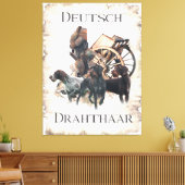 Duitse Wirehaire Pointer Pedestal Sign Bath Towel Canvas Afdruk (Insitu (Woonkamer))