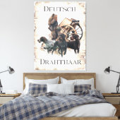 Duitse Wirehaire Pointer Pedestal Sign Bath Towel Canvas Afdruk (Insitu (Slaapkamer))