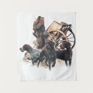 Duitse Wirehaire Pointer Pedestal Sign Bath Towel Wandkleed