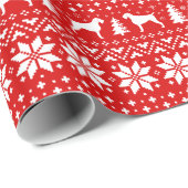 Duitse Wirehaire Pointer Silhouettes kerst Cadeaupapier (Rol Hoek)