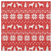 Duitse Wirehaire Pointer Silhouettes kerst Stof (Swatch)