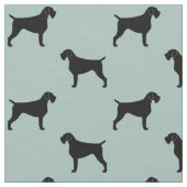 Duitse Wirehaire Pointer Silhouettes patterned Stof (Close Up)
