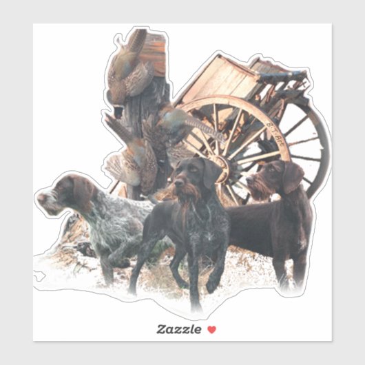 Duitse Wirehaire Pointer sticker (Vel)