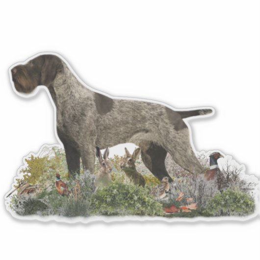 Duitse Wirehaire Pointer sticker (Voorkant)