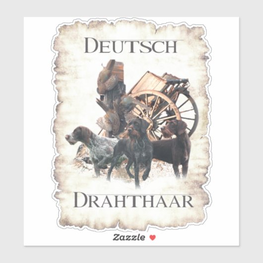Duitse Wirehaire Pointer sticker (Vel)