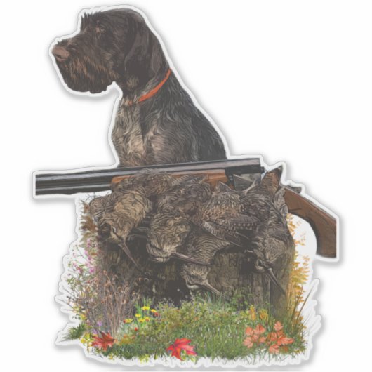 Duitse Wirehaire Pointer sticker (Voorkant)