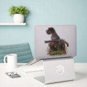 Duitse Wirehaire Pointer sticker (Laptop op bureau)