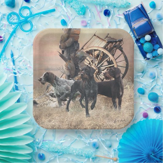 Duitse Wirehaire Pointer sticker Papieren Bordje (Feest)