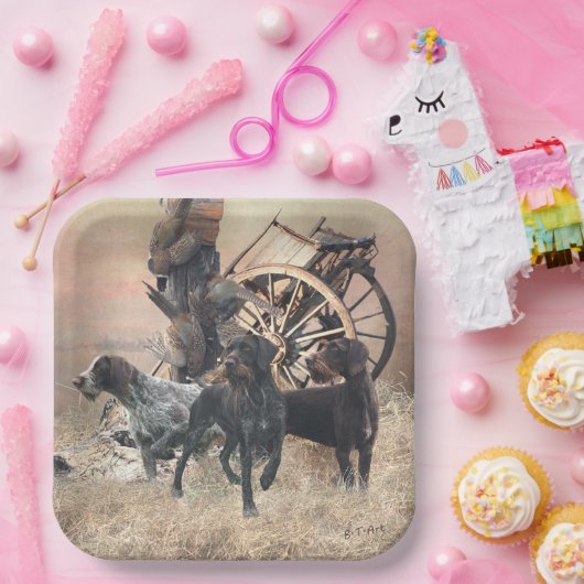 Duitse Wirehaire Pointer sticker Papieren Bordje (Feest)