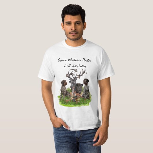 Duitse Wirehaire Pointer T-Shirt (Voorkant volledig)