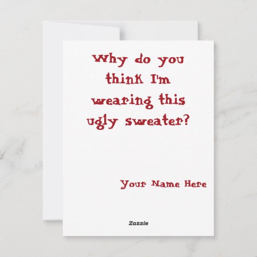 Duitse Wirehaired Pointer Christmas Sweater Kaart (Achterkant)