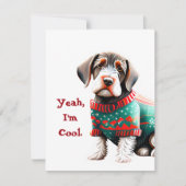 Duitse Wirehaired Pointer Christmas Sweater Kaart (Voorkant)