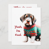 Duitse Wirehaired Pointer Christmas Sweater Kaart (Voorkant / Achterkant)