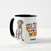 Duitse Wirehaired Pointer Dog You Make My Tail Wag Mok (Voorkant links)