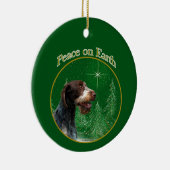 Duitse Wirehaired Pointer Peace Sleutelhanger Keramisch Ornament (Rechts)
