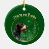 Duitse Wirehaired Pointer Peace Sleutelhanger Keramisch Ornament (Achterkant)