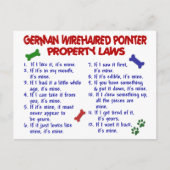DUITSE WIREHAIRED POINTER Property Laws 2 Briefkaart (Voorkant)