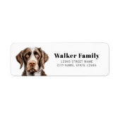 Duitse Wirehaired Pointer retouradreslabels Etiket (Voorkant)