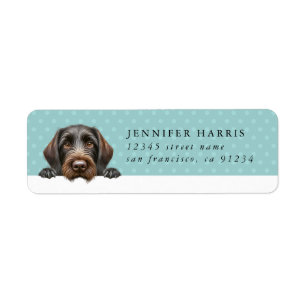 Duitse Wirehaired Pointer retouradreslabels Etiket