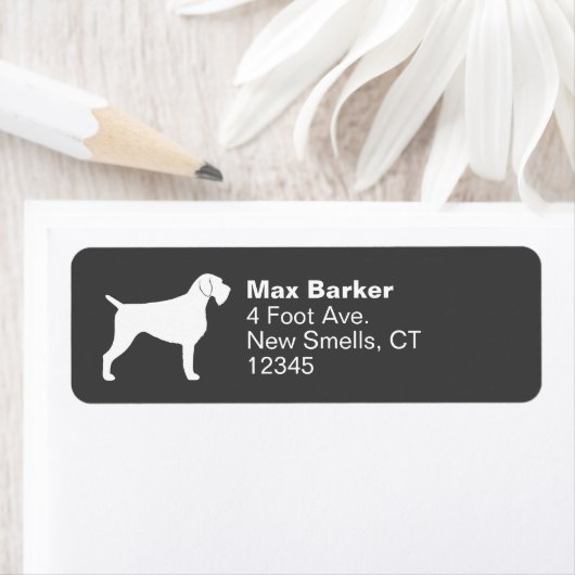 Duitse Wirehaired Pointer Silhouette Custom Etiket (Insitu)