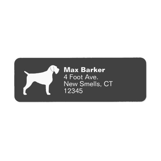 Duitse Wirehaired Pointer Silhouette Custom Etiket (Voorkant)