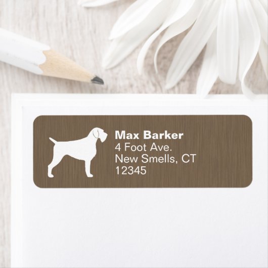 Duitse Wirehaired Pointer Silhouette Custom Etiket (Insitu)