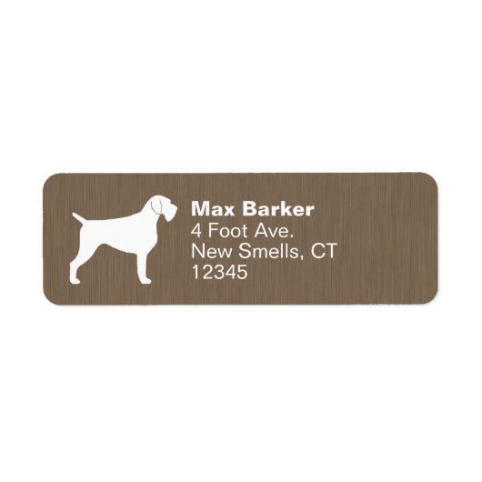 Duitse Wirehaired Pointer Silhouette Custom Etiket (Voorkant)