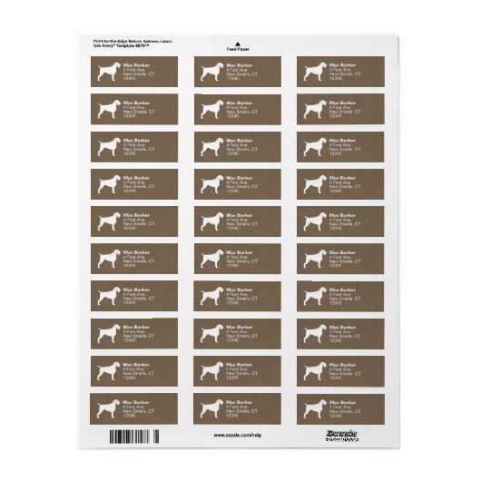 Duitse Wirehaired Pointer Silhouette Custom Etiket (Full Sheet)