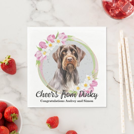 Duitse Wirehaired Pointer Trouwfoto Servet (Insitu)