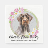 Duitse Wirehaired Pointer Trouwfoto Servet (Voorkant)