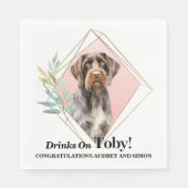 Duitse Wirehaired Pointer Trouwfoto Servet (Voorkant)
