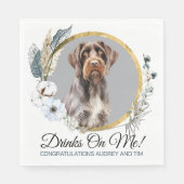 Duitse Wirehaired Pointer Trouwfoto Servet (Voorkant)