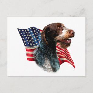 Duitse Wirehaired Pointer vlag Briefkaart