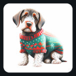 Duitse Wirehaired Pointer Xmas Trui Sticker<br><div class="desc">Als vakantie mode is verraad, deze Duitse Wirehaired Pointer is het poster pup. Gehuld in feestelijke flair en gekwetste waardigheid, is hij hier om uw laptop, vakantie-enveloppen of cadeau-labels te sieren met zijn perfect potige afkeuring. Of je hem nu een GWP, Deutsch Drahthaar of gewoon je smerige bestie noemt, deze...</div>