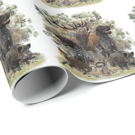 Duitse wirehaired pointers, De passie voor de jach Cadeaupapier (Rol Hoek)