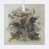 Duitse wirehaired pointers, De passie voor de jach Glas Ornament (Voorkant)