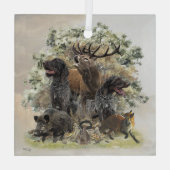 Duitse wirehaired pointers, De passie voor de jach Glas Ornament (Achterkant)