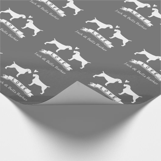Duitse Wirehaired Pointers Koppel met Tekst Cadeaupapier (Hoek)