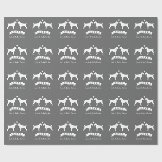 Duitse Wirehaired Pointers Koppel met Tekst Cadeaupapier (Vlak)