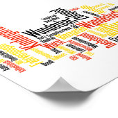 Duitse woorden in de Engelse taal Word Cloud Poster (Hoek)