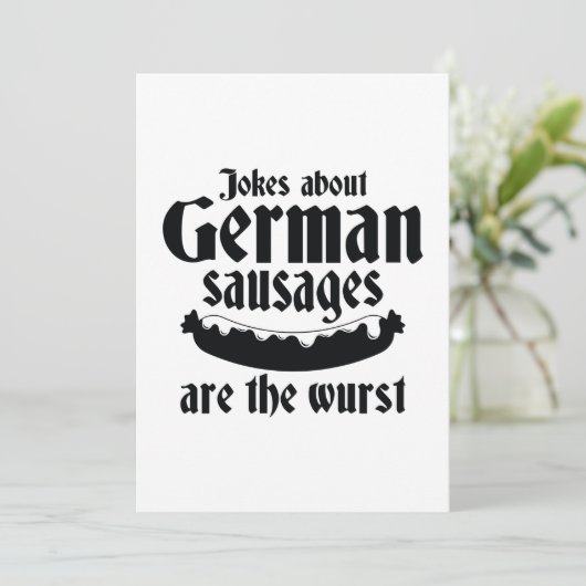 Duitse worst bedankkaart (Staand voorkant)